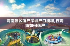 海南怎么落户深圳户口流程,在海南如何落户