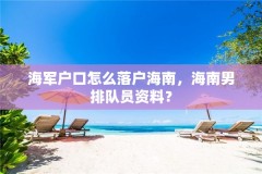 海军户口怎么落户海南，海南男排队员资料？