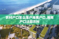 农村户口怎么落户海南户口,海南户口迁回农村