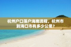 杭州户口落户海南流程，杭州市到海口市有多少公里？