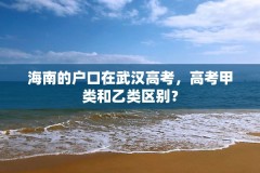 海南的户口在武汉高考，高考甲类和乙类区别？