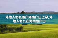 外地人怎么落户海南户口上学,外地人怎么在海南落户口