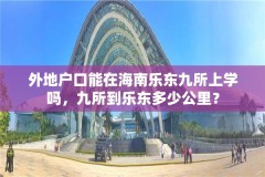 外地户口能在海南乐东九所上学吗，九所到乐东多少公里？