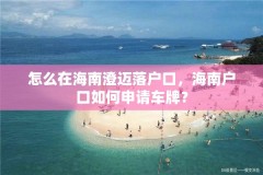 怎么在海南澄迈落户口，海南户口如何申请车牌？