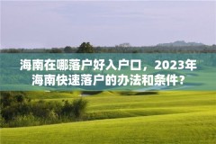 海南在哪落户好入户口，2023年海南快速落户的办法和条件？