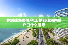 梦到往海南落户口,梦到往海南落户口什么意思