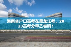 海南省户口高考在黑龙江考，2023高考分甲乙卷吗？