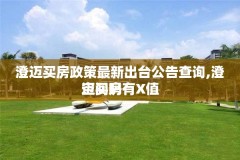 澄迈买房政策最新出台公告查询,澄迈买房有X值
空间吗