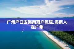 广州户口去海南落户流程,海南人在广州