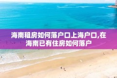 海南租房如何落户口上海户口,在海南已有住房如何落户