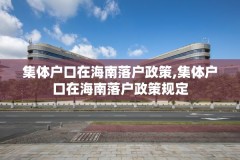 集体户口在海南落户政策,集体户口在海南落户政策规定