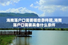 海南落户口需要哪些条件呢,海南落户口需要具备什么条件