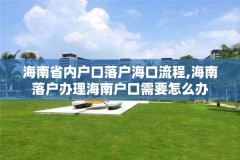 海南省内户口落户海口流程,海南落户办理海南户口需要怎么办