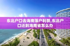 东北户口去海南落户利弊,东北户口迁到海南省怎么办