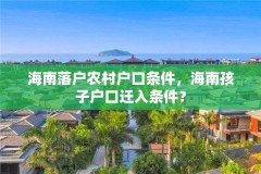 海南落户农村户口条件，海南孩子户口迁入条件？