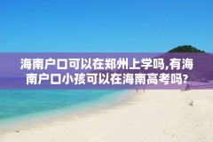 海南户口可以在郑州上学吗,有海南户口小孩可以在海南高考吗?