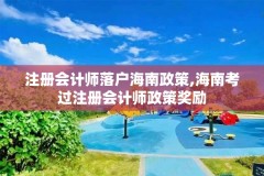 注册会计师落户海南政策,海南考过注册会计师政策奖励