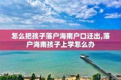 怎么把孩子落户海南户口迁出,落户海南孩子上学怎么办