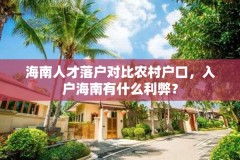 海南人才落户对比农村户口，入户海南有什么利弊？