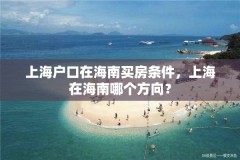 上海户口在海南买房条件，上海在海南哪个方向？