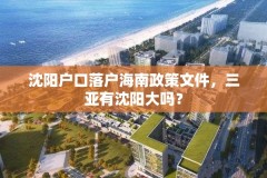 沈阳户口落户海南政策文件，三亚有沈阳大吗？