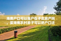 海南户口可以落户在子女房产吗，买海南农村房子可以把户口迁移本村吗？