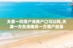 夫妻一同落户海南户口可以吗,夫妻一方在海南另一方落户政策