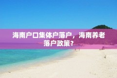 海南户口集体户落户，海南养老落户政策？