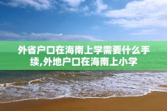 外省户口在海南上学需要什么手续,外地户口在海南上小学