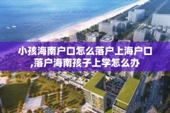 小孩海南户口怎么落户上海户口,落户海南孩子上学怎么办