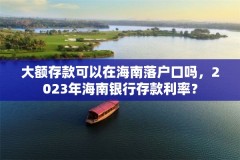 大额存款可以在海南落户口吗，2023年海南银行存款利率？