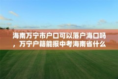 海南万宁市户口可以落户海口吗，万宁户籍能报中考海南省什么学校？