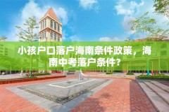 小孩户口落户海南条件政策，海南中考落户条件？