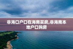 非海口户口在海南买房,非海南本地户口购房