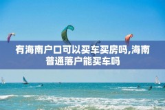 有海南户口可以买车买房吗,海南普通落户能买车吗