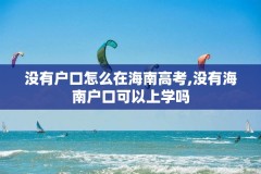 没有户口怎么在海南高考,没有海南户口可以上学吗