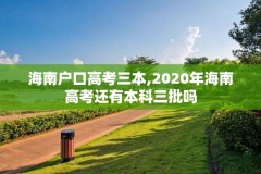 海南户口高考三本,2020年海南高考还有本科三批吗