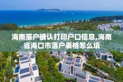 海南落户确认打印户口信息,海南省海口市落户表格怎么填