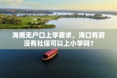 海南无户口上学要求，海口有房没有社保可以上小学吗？