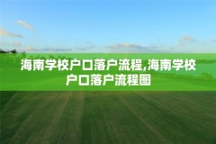 海南学校户口落户流程,海南学校户口落户流程图