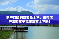 把户口转到海南岛上学，母亲落户海南孩子能在海南上学吗？