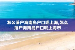 怎么落户海南岛户口呢上海,怎么落户海南岛户口呢上海市