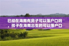 已经在海南有房子可以落户口吗，孩子在海南出生的可以落户口么？