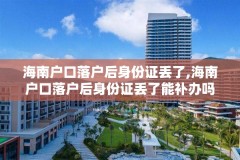 海南户口落户后身份证丢了,海南户口落户后身份证丢了能补办吗