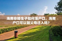 海南非婚生子如何落户口，海南户口可以随父母迁入吗？