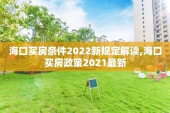 海口买房条件2022新规定解读,海口买房政策2021最新