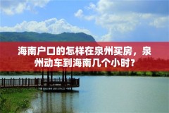 海南户口的怎样在泉州买房，泉州动车到海南几个小时？