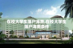 在校大学生落户海南,在校大学生落户海南条件