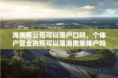 海南有公司可以落户口吗，个体户营业执照可以落海南集体户吗？