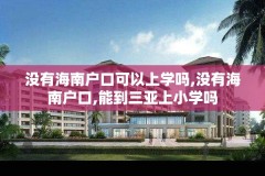 没有海南户口可以上学吗,没有海南户口,能到三亚上小学吗